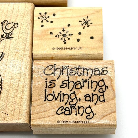 Stampin' Up! Stitched Snowman Rubber Stamps Sewn Sew Holidays Christmas 1995 - Picture 4 of 7
